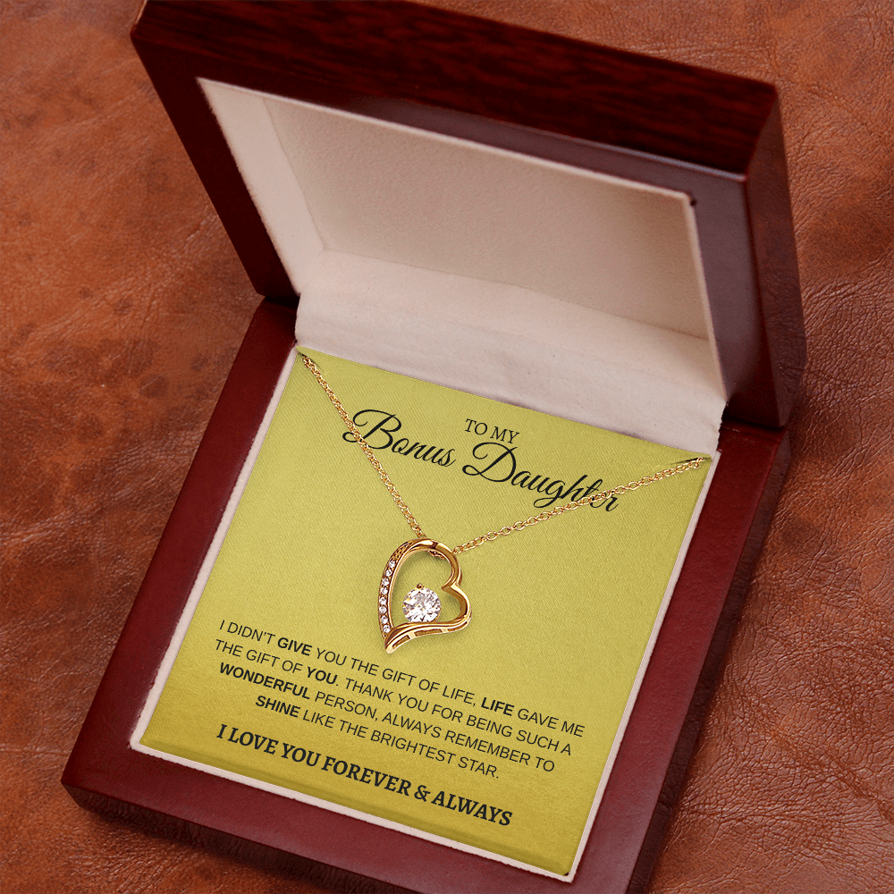 To My Bonus Daughter | Forever Love Necklace