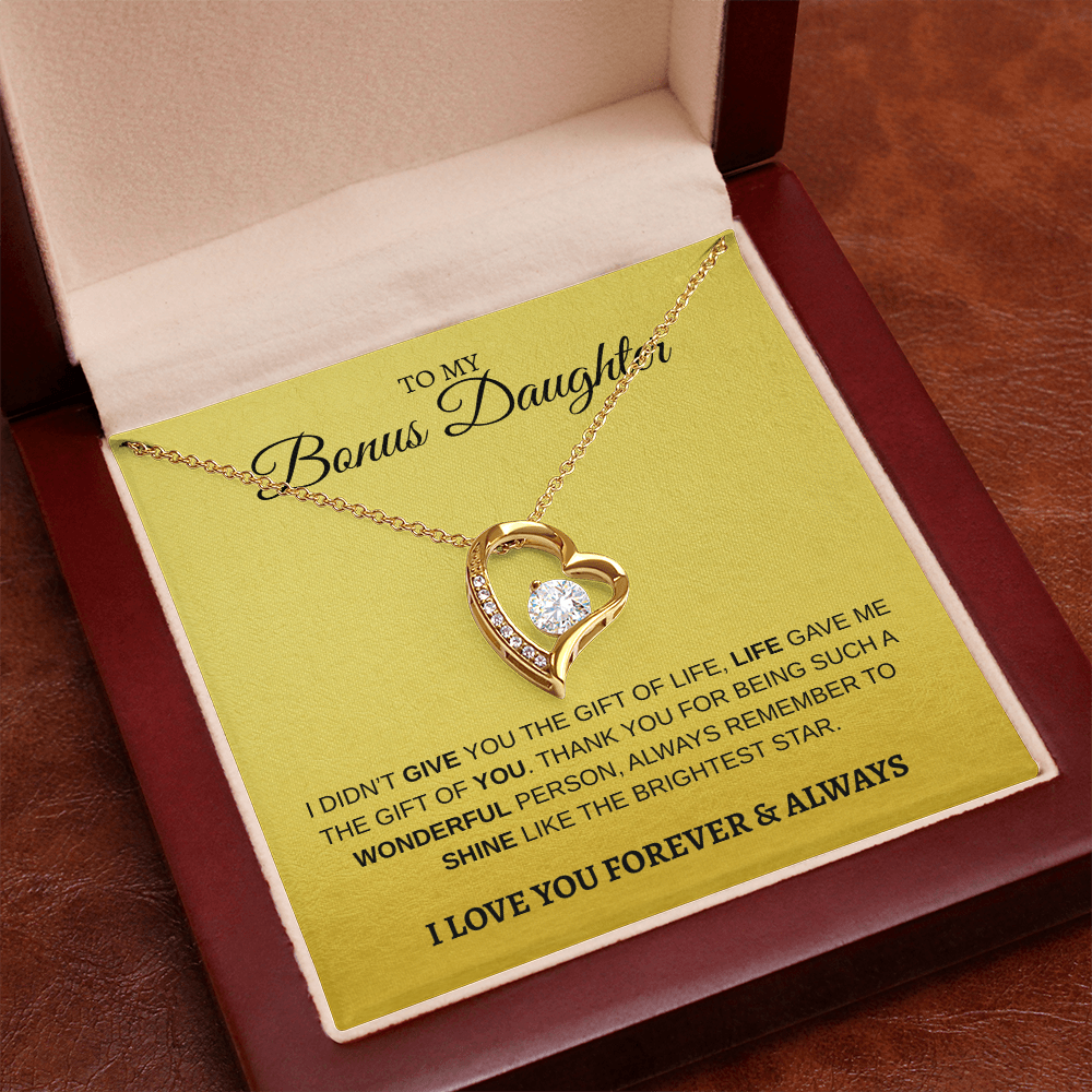 To My Bonus Daughter | Forever Love Necklace