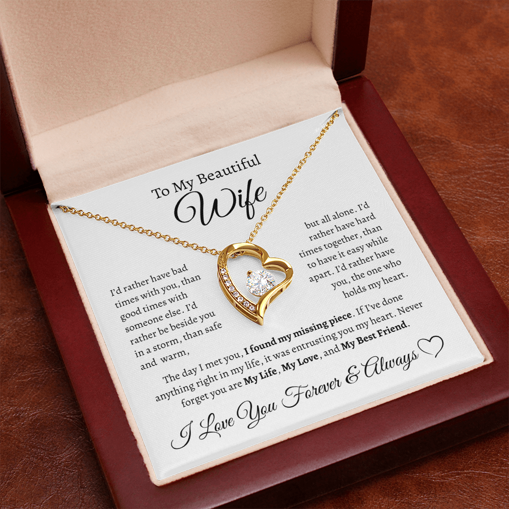 To My Beautiful Wife | Forever Love Necklace