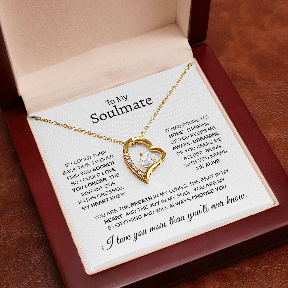 To My Soulmate I love you more than you'll ever know | Forever Love Necklace