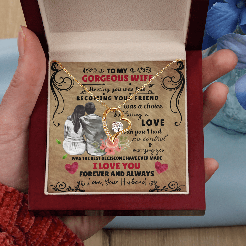 To My Gorgeous Wife | Forever Love Necklace