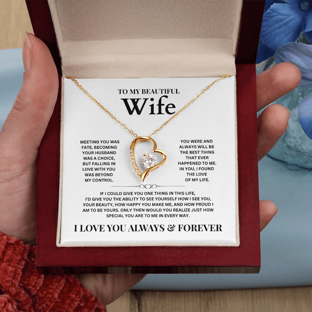To My Beautiful Wife | Forever Love Necklace