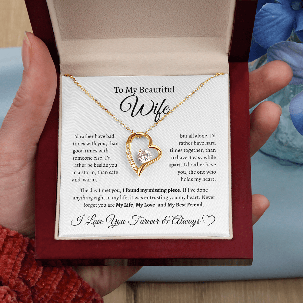 To My Beautiful Wife | Forever Love Necklace