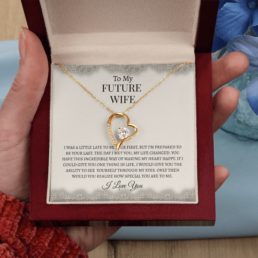 To My Future Wife Gray Lace | Forever Love Necklace