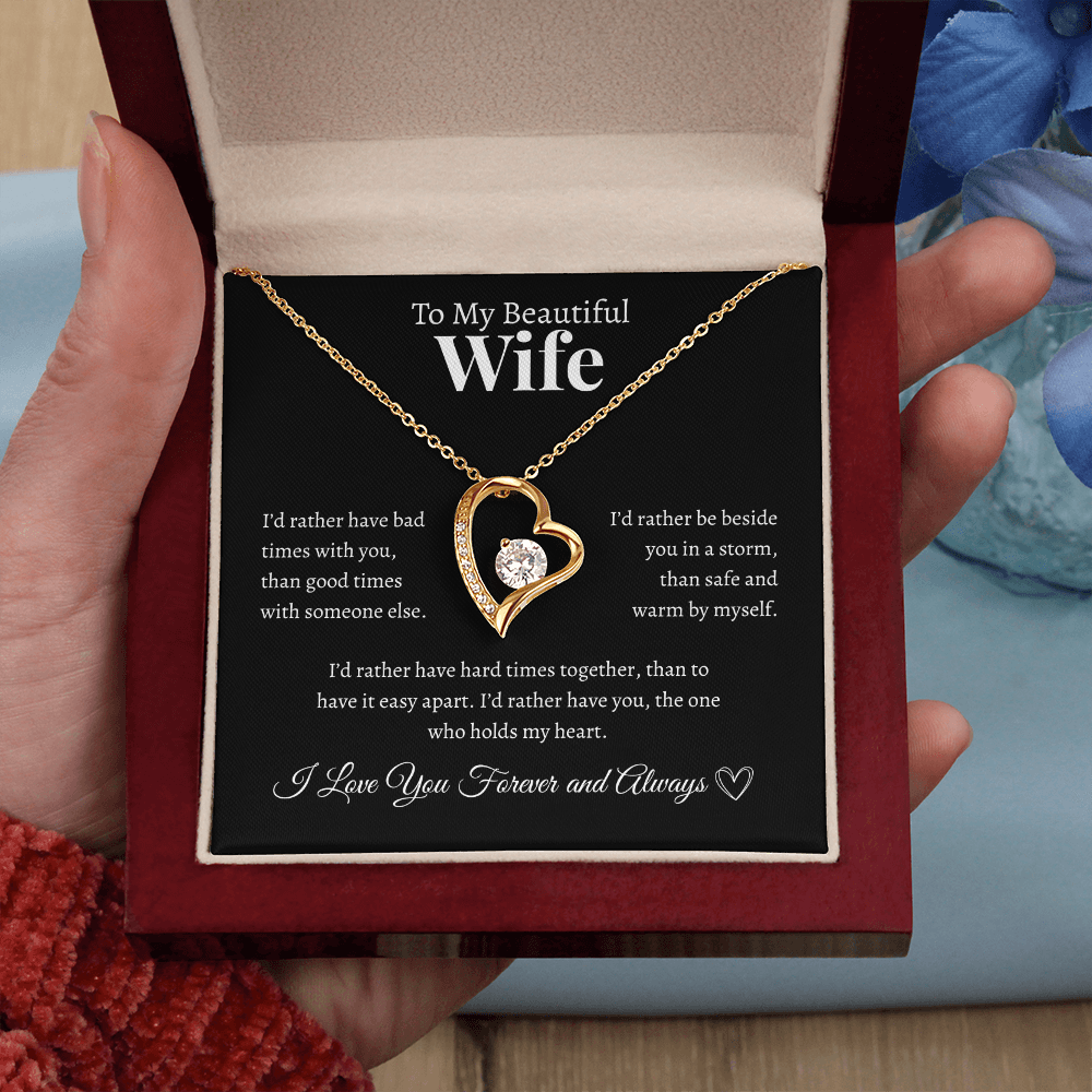 To My Beautiful Wife | Forever Love Necklace