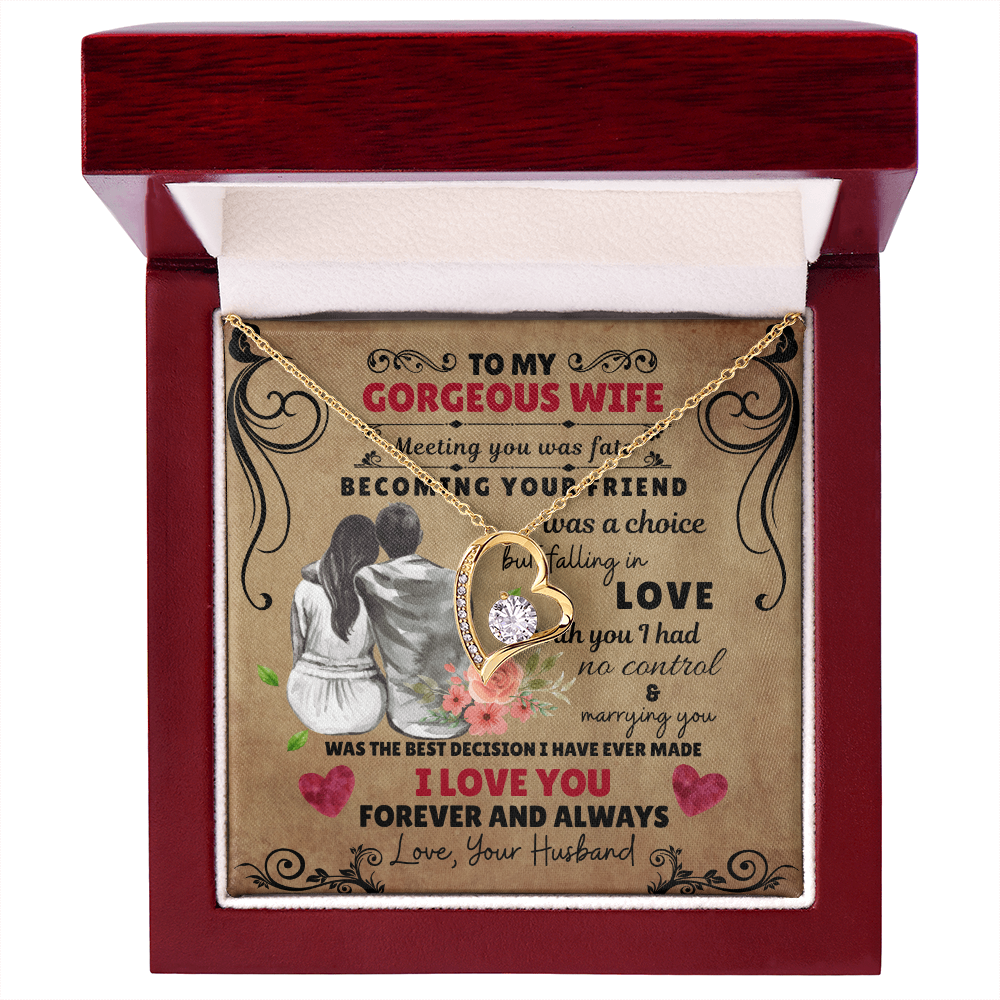 To My Gorgeous Wife | Forever Love Necklace