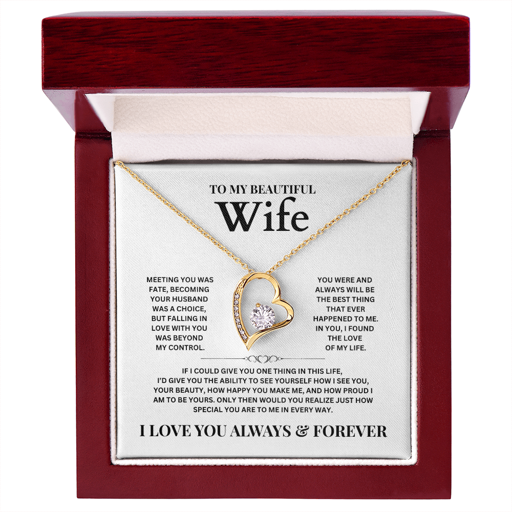 To My Beautiful Wife | Forever Love Necklace
