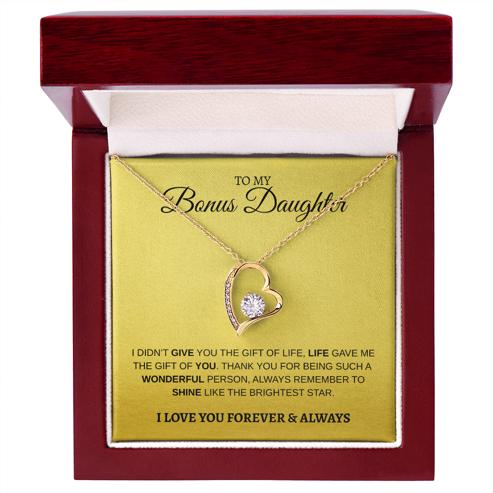 To My Bonus Daughter | Forever Love Necklace