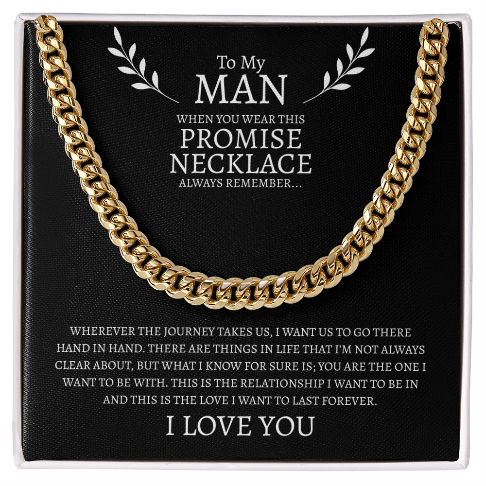 To My Man Promise Necklace | Cuban Link Chain
