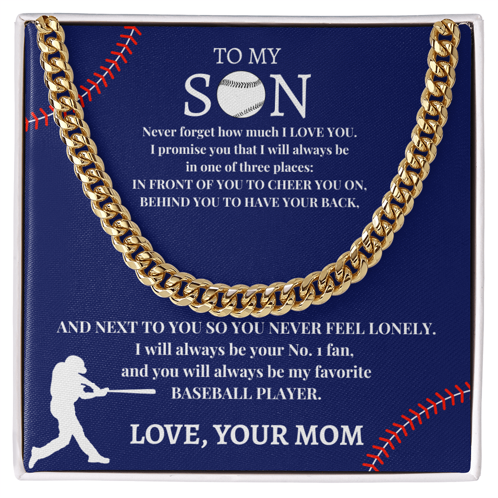 To My Son the Baseball Player | Cuban Link Chain