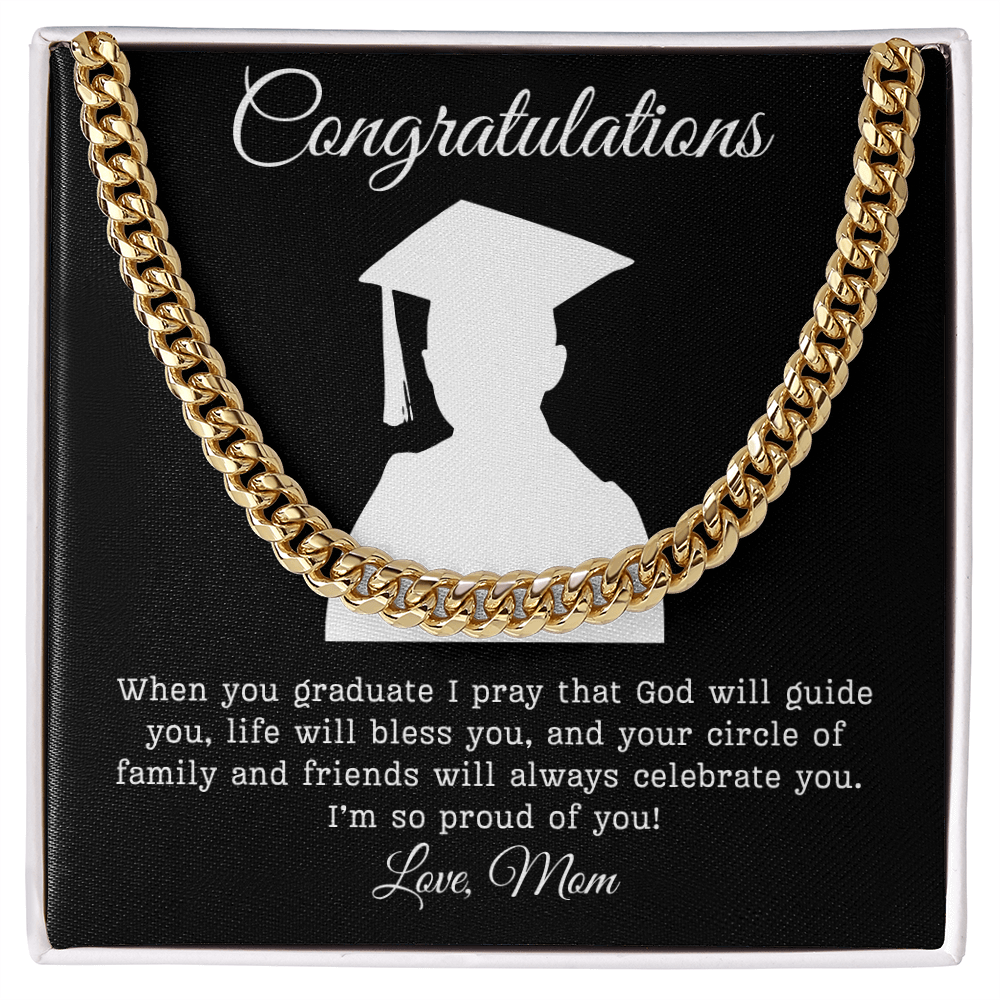 Congratulations (Son) Love Mom | Cuban Link Chain