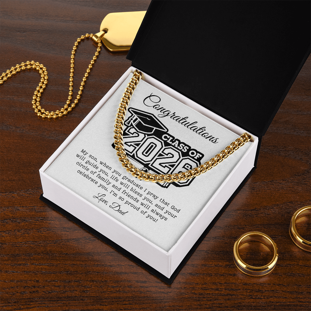 Son Class of 2026 Love Dad | Cuban Link Chain