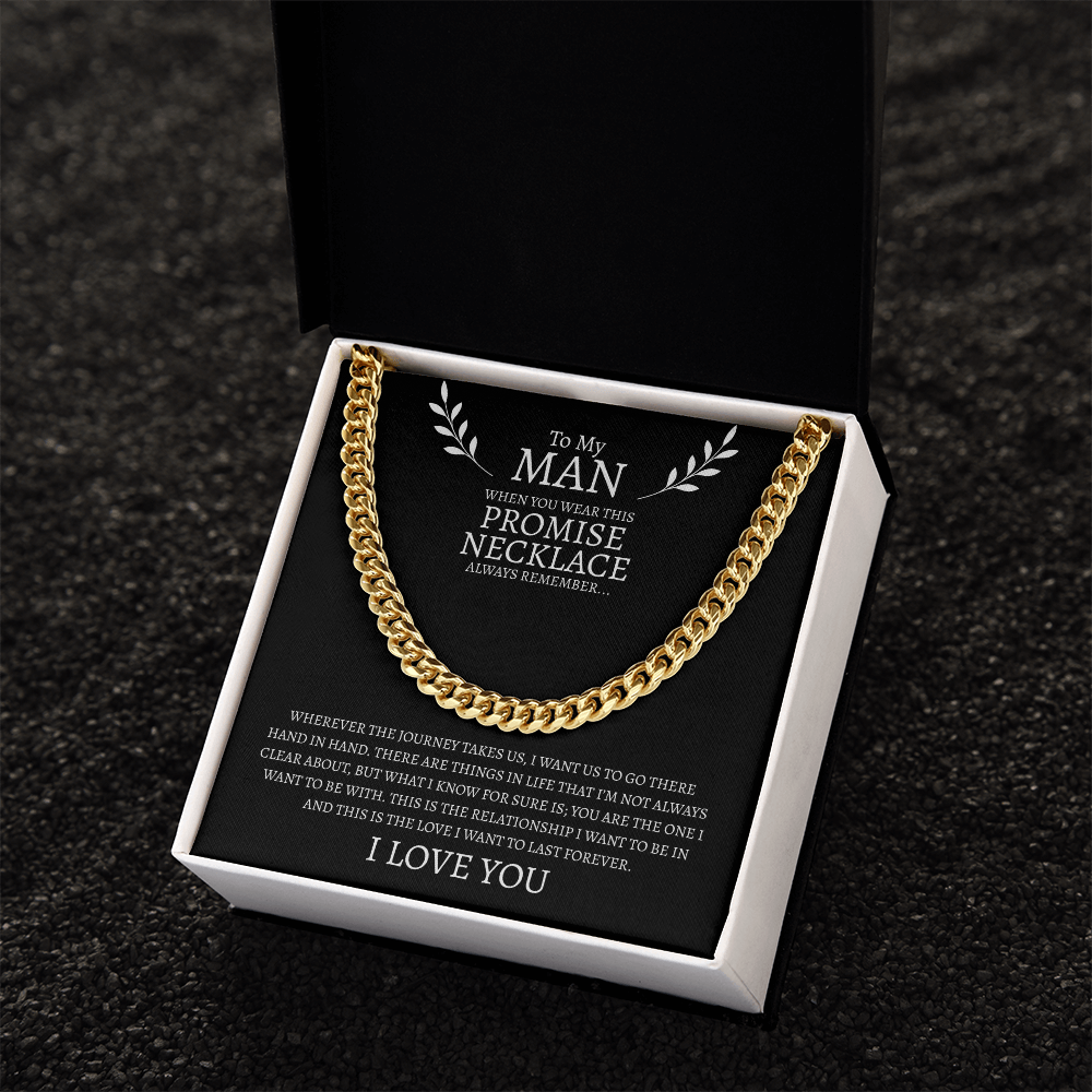 To My Man Promise Necklace | Cuban Link Chain