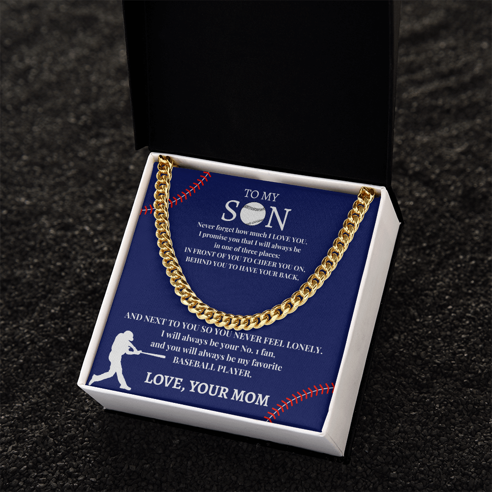 To My Son the Baseball Player | Cuban Link Chain