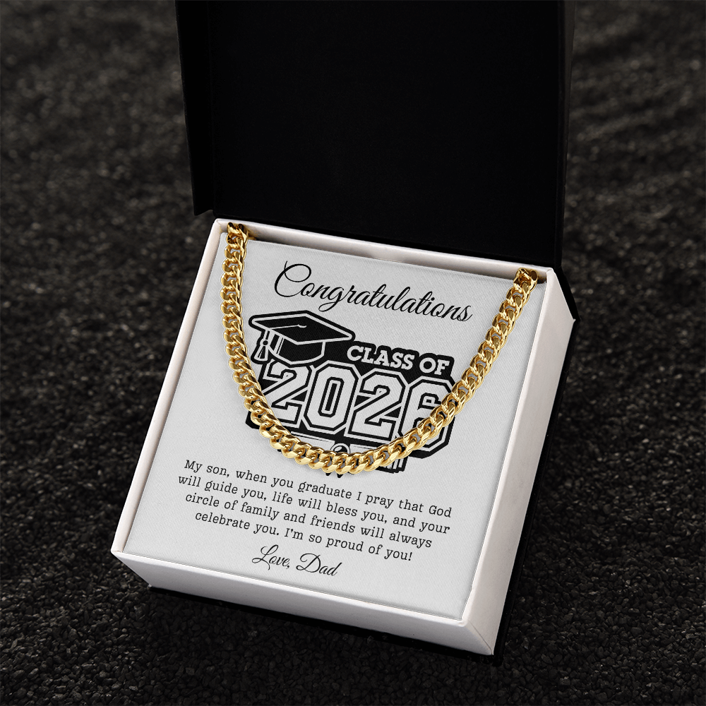 Son Class of 2026 Love Dad | Cuban Link Chain