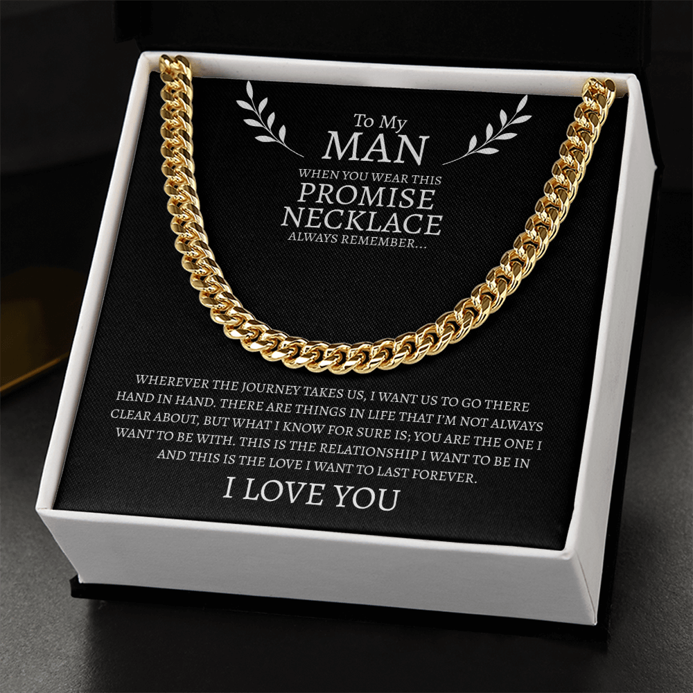 To My Man Promise Necklace | Cuban Link Chain