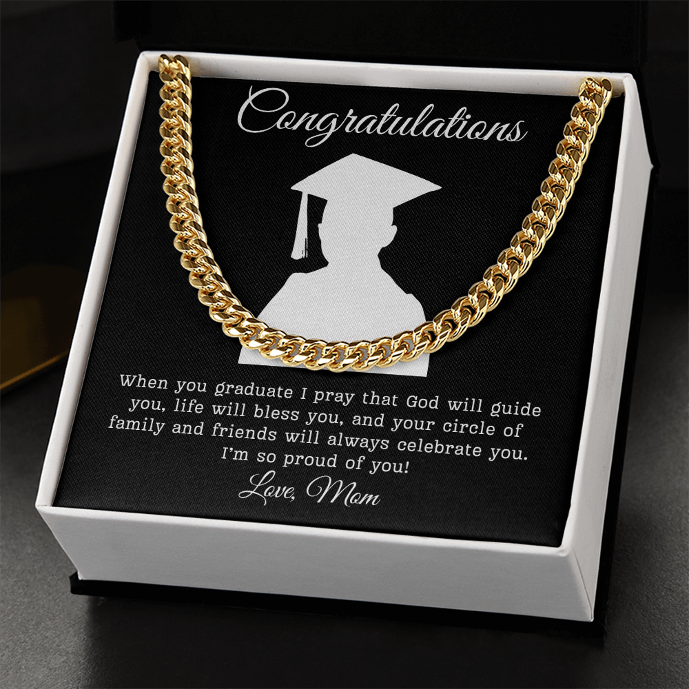 Congratulations (Son) Love Mom | Cuban Link Chain
