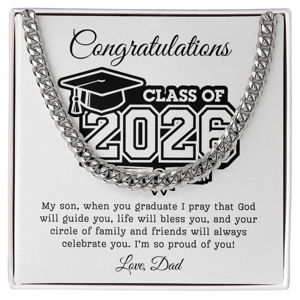 Son Class of 2026 Love Dad | Cuban Link Chain