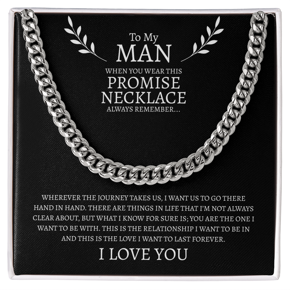 To My Man Promise Necklace | Cuban Link Chain