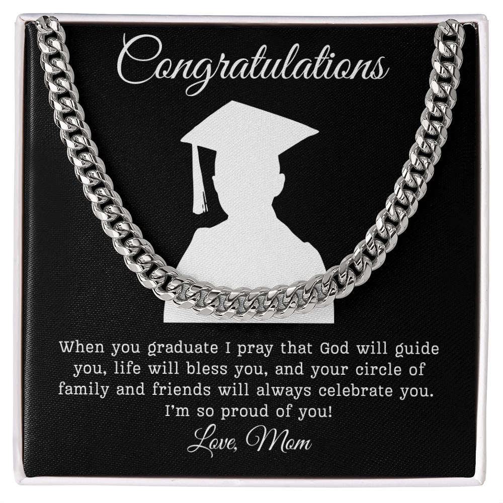 Congratulations (Son) Love Mom | Cuban Link Chain