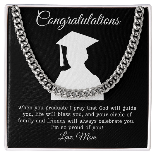 Congratulations (Son) Love Mom | Cuban Link Chain