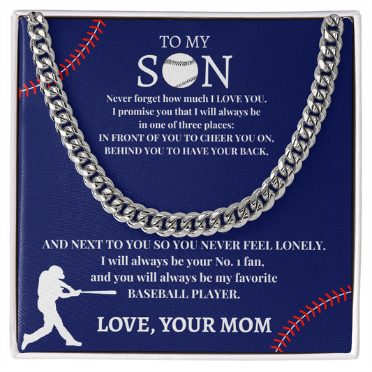 To My Son the Baseball Player | Cuban Link Chain