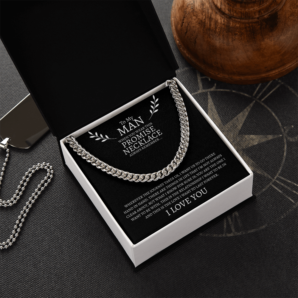 To My Man Promise Necklace | Cuban Link Chain