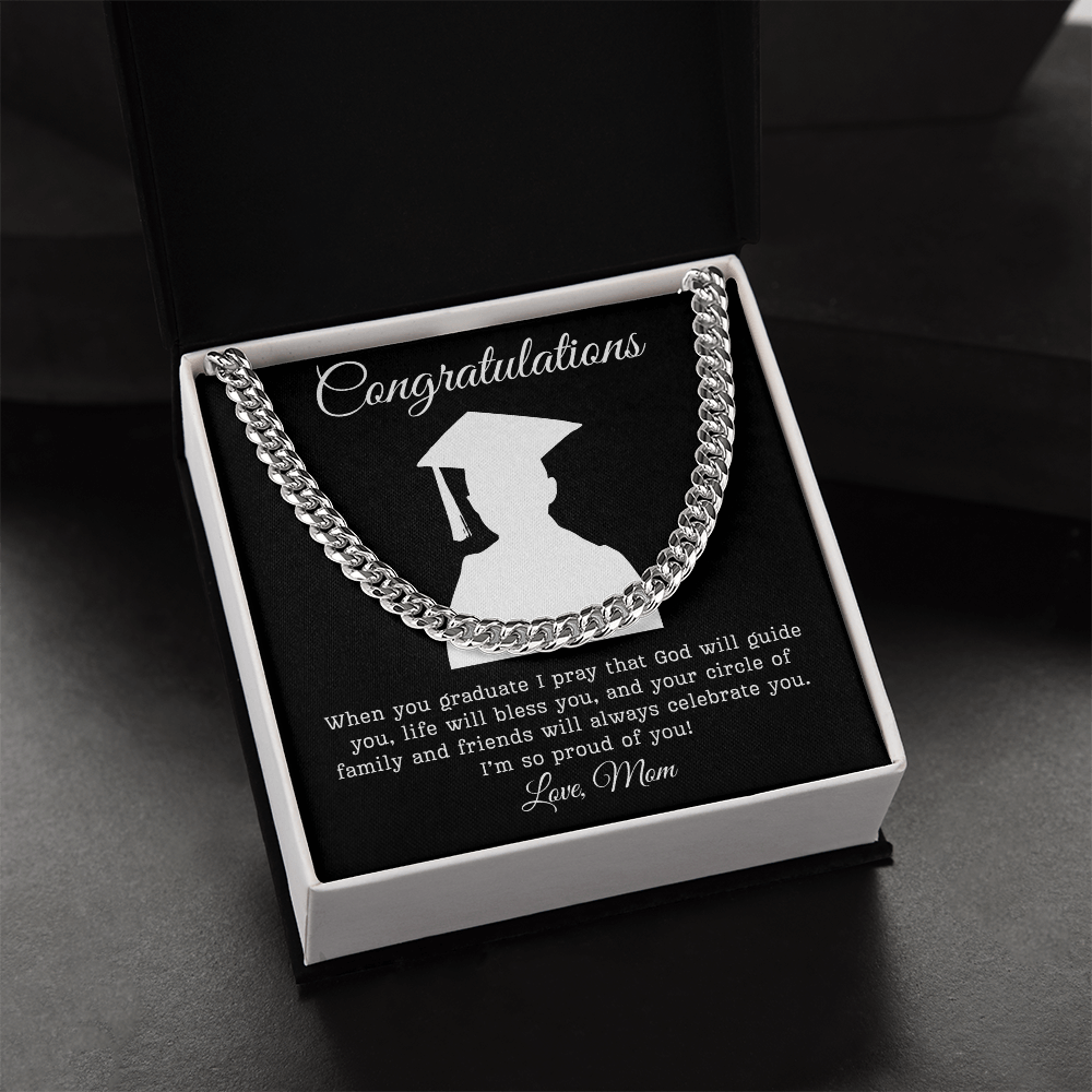 Congratulations (Son) Love Mom | Cuban Link Chain
