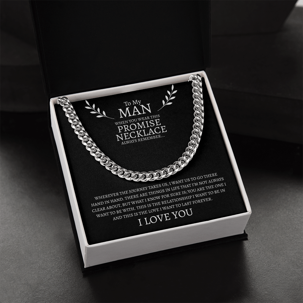To My Man Promise Necklace | Cuban Link Chain