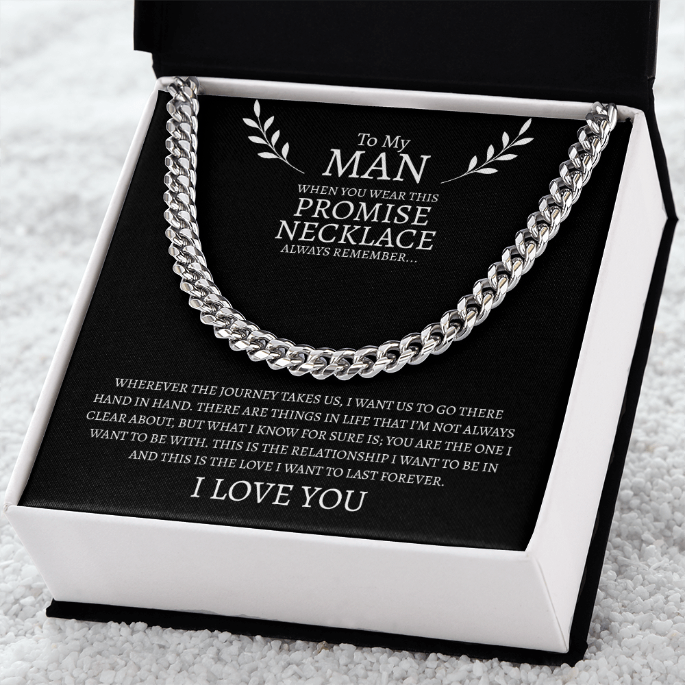 To My Man Promise Necklace | Cuban Link Chain