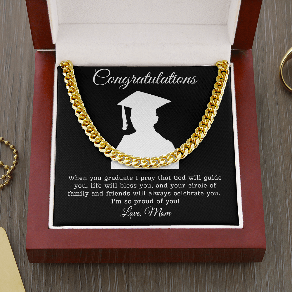 Congratulations (Son) Love Mom | Cuban Link Chain