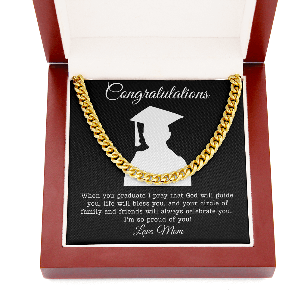 Congratulations (Son) Love Mom | Cuban Link Chain
