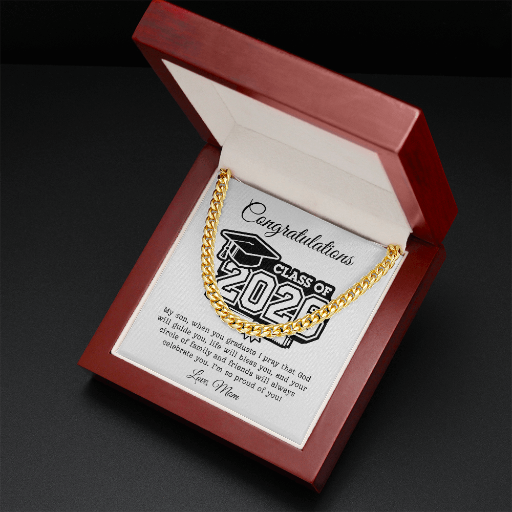 Son Class of 2026 Love Mom | Cuban Link Chain