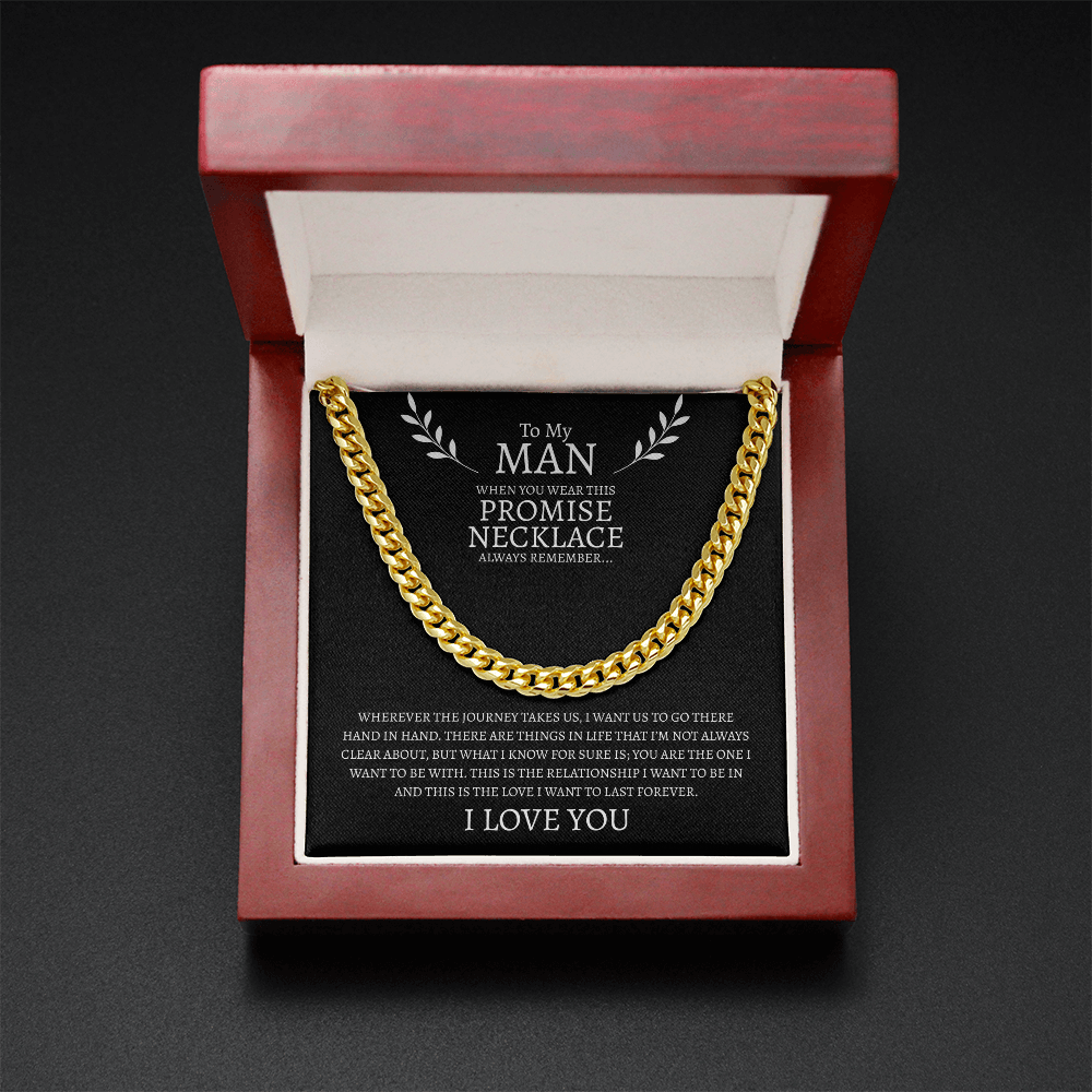 To My Man Promise Necklace | Cuban Link Chain