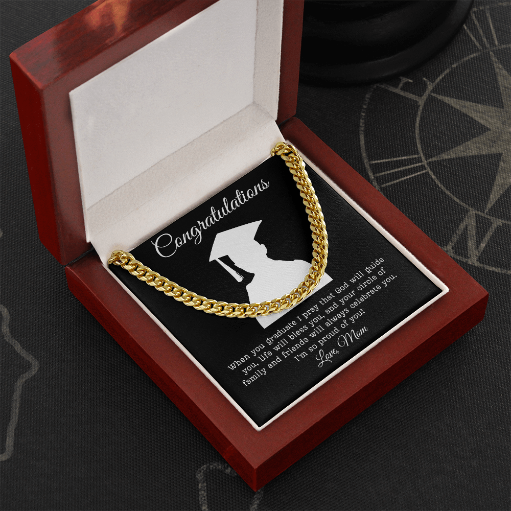 Congratulations (Son) Love Mom | Cuban Link Chain