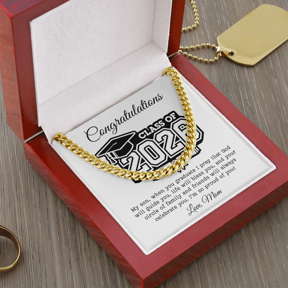 Son Class of 2026 Love Mom | Cuban Link Chain