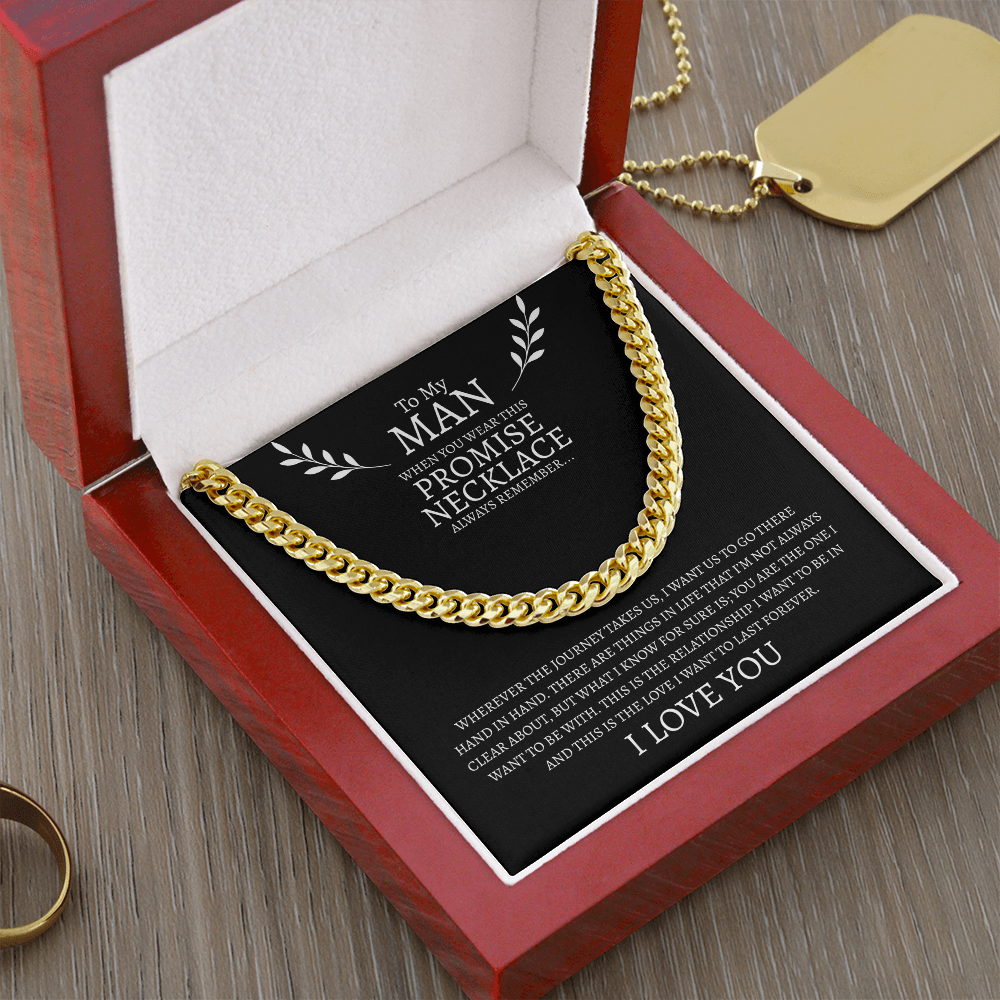 To My Man Promise Necklace | Cuban Link Chain