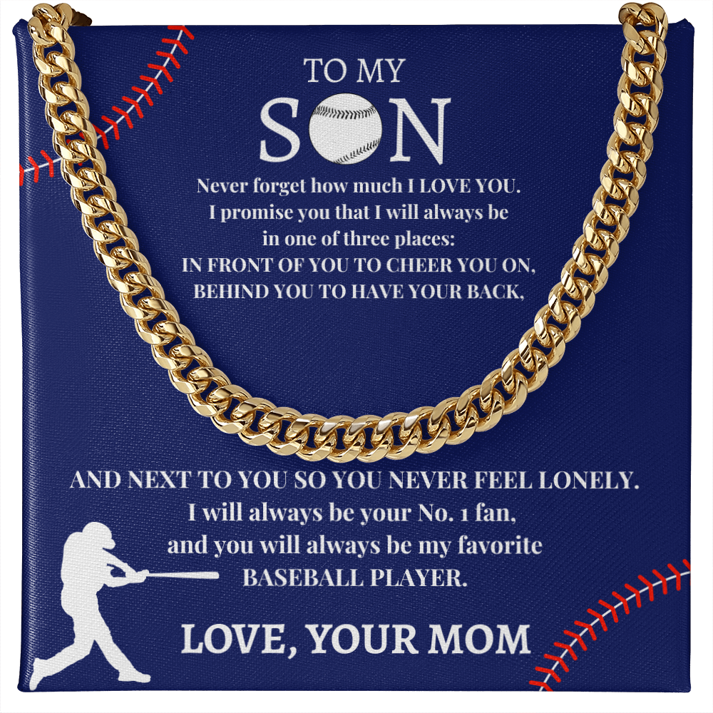 To My Son the Baseball Player | Cuban Link Chain