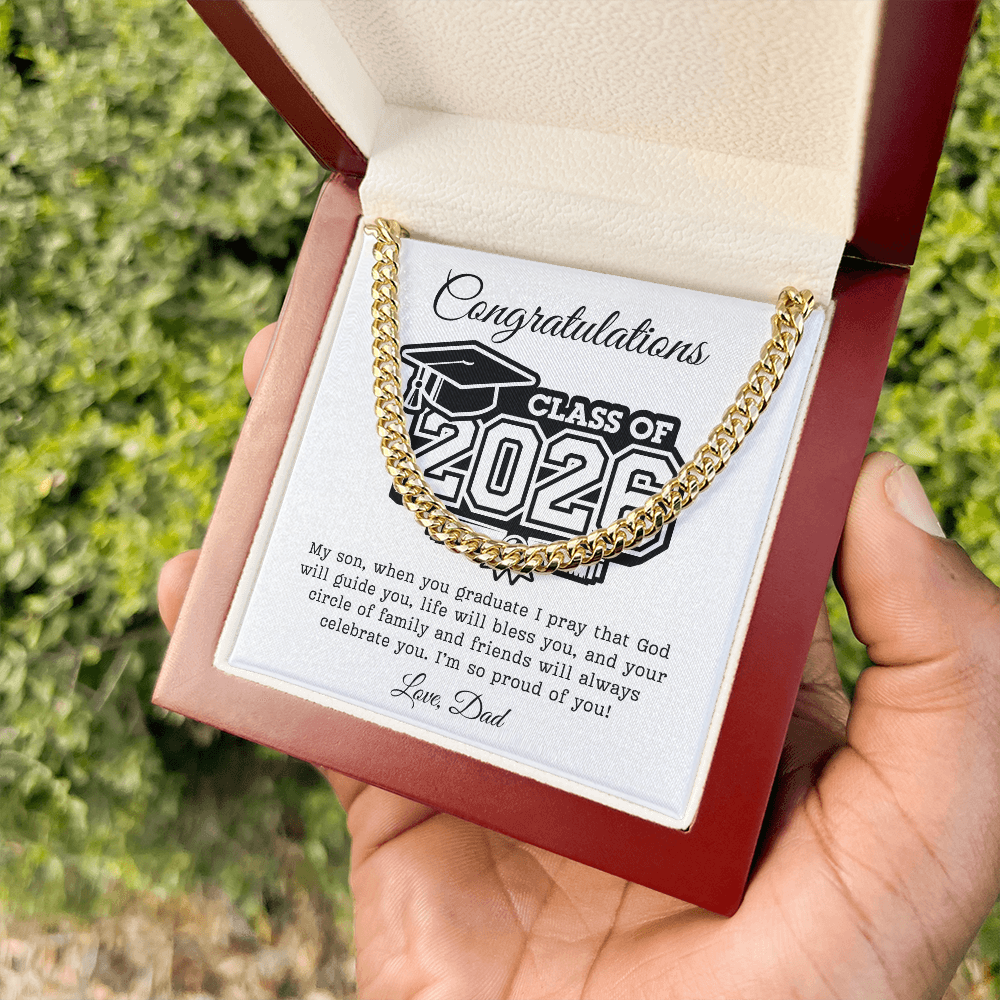 Son Class of 2026 Love Dad | Cuban Link Chain