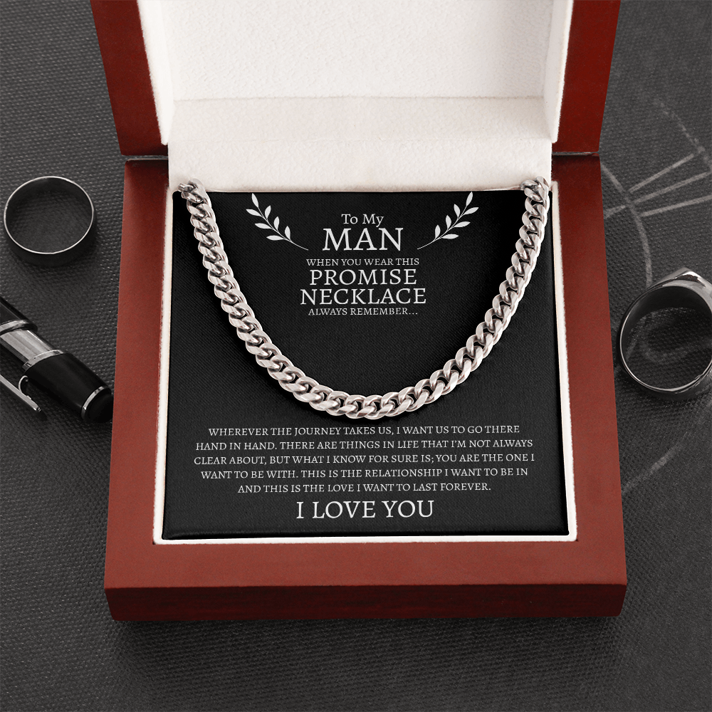 To My Man Promise Necklace | Cuban Link Chain