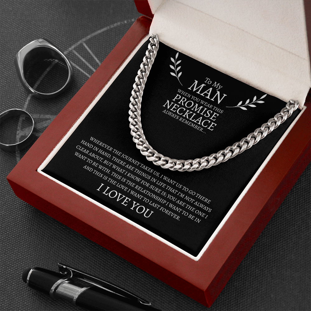 To My Man Promise Necklace | Cuban Link Chain