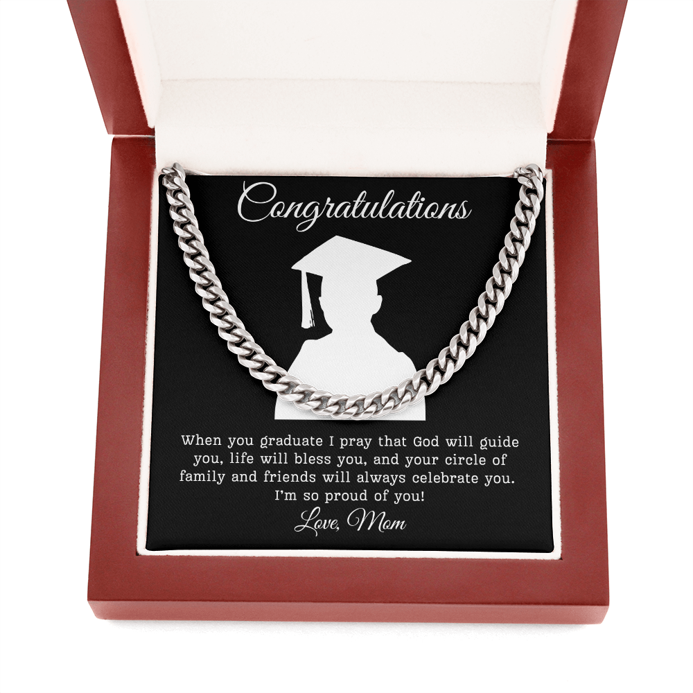 Congratulations (Son) Love Mom | Cuban Link Chain
