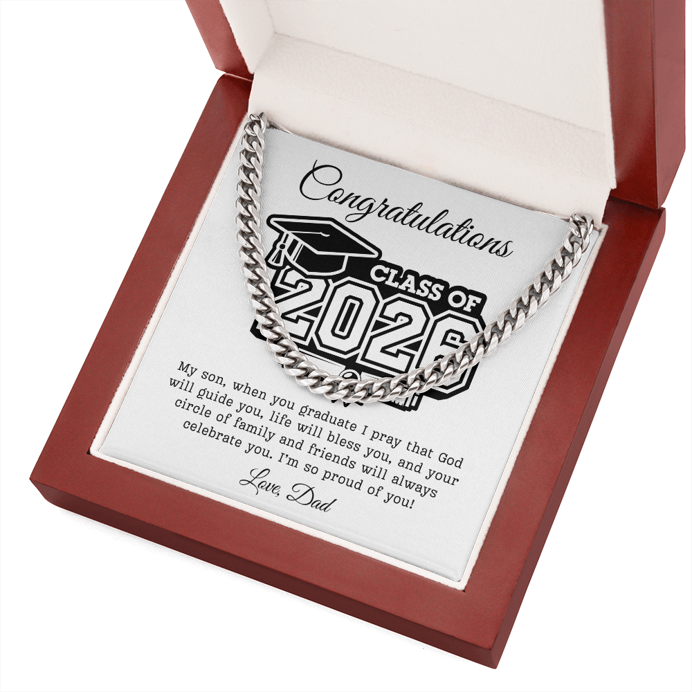 Son Class of 2026 Love Dad | Cuban Link Chain