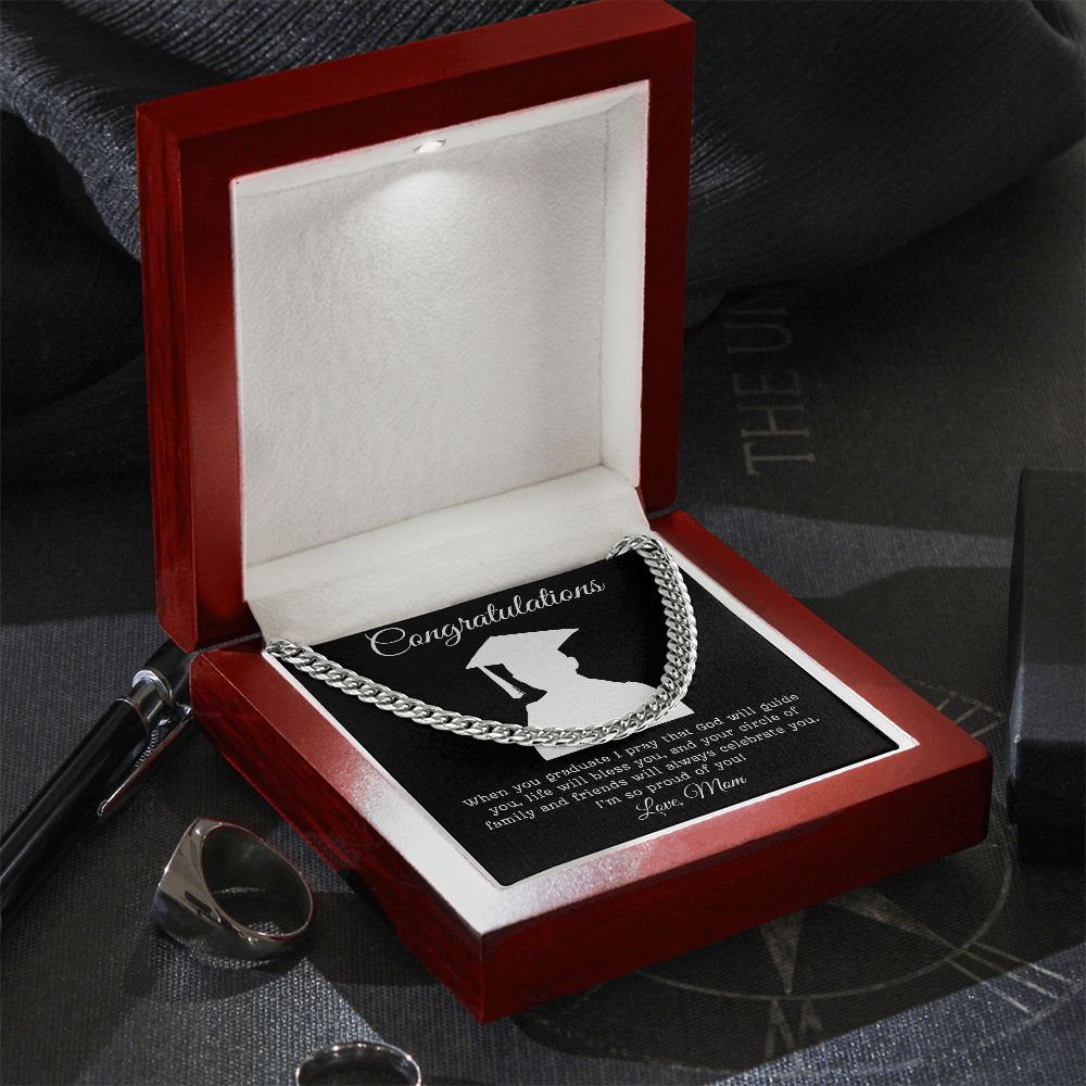 Congratulations (Son) Love Mom | Cuban Link Chain