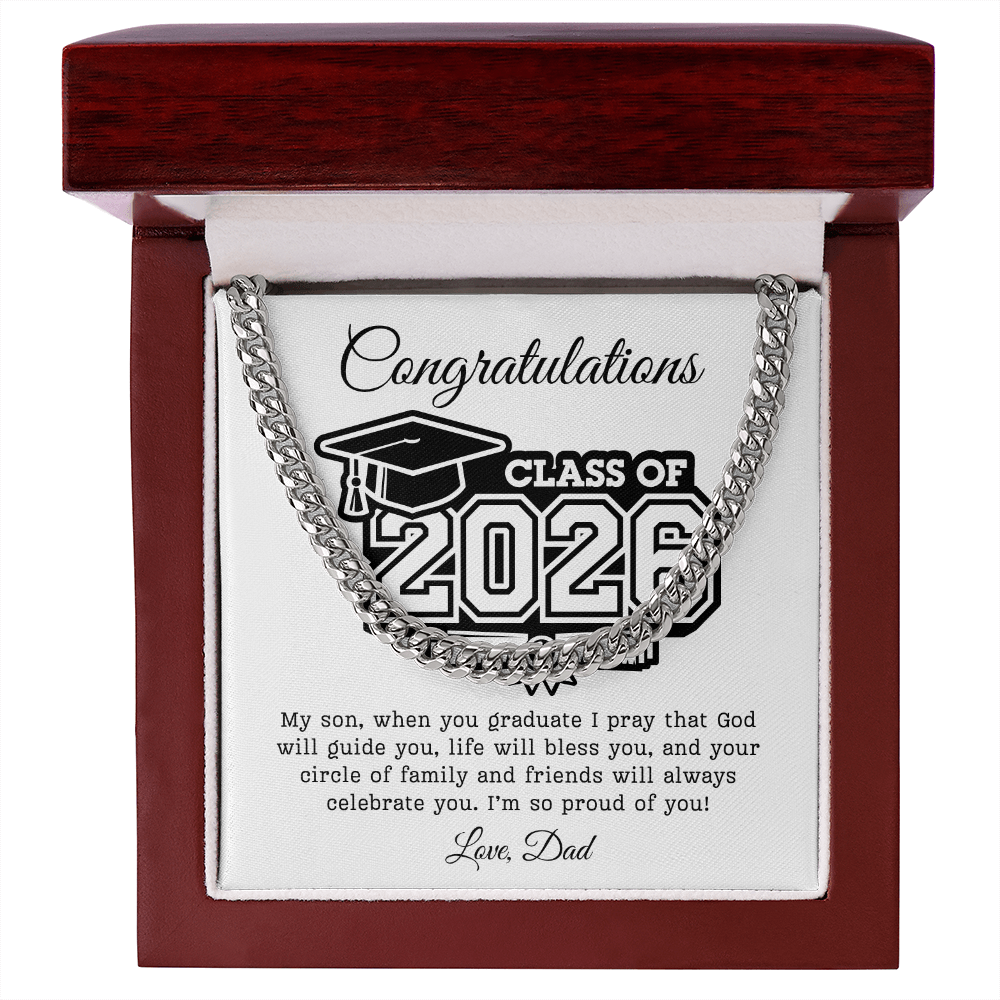 Son Class of 2026 Love Dad | Cuban Link Chain