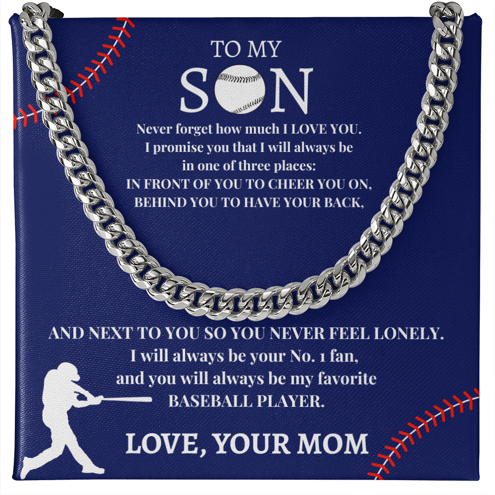 To My Son the Baseball Player | Cuban Link Chain