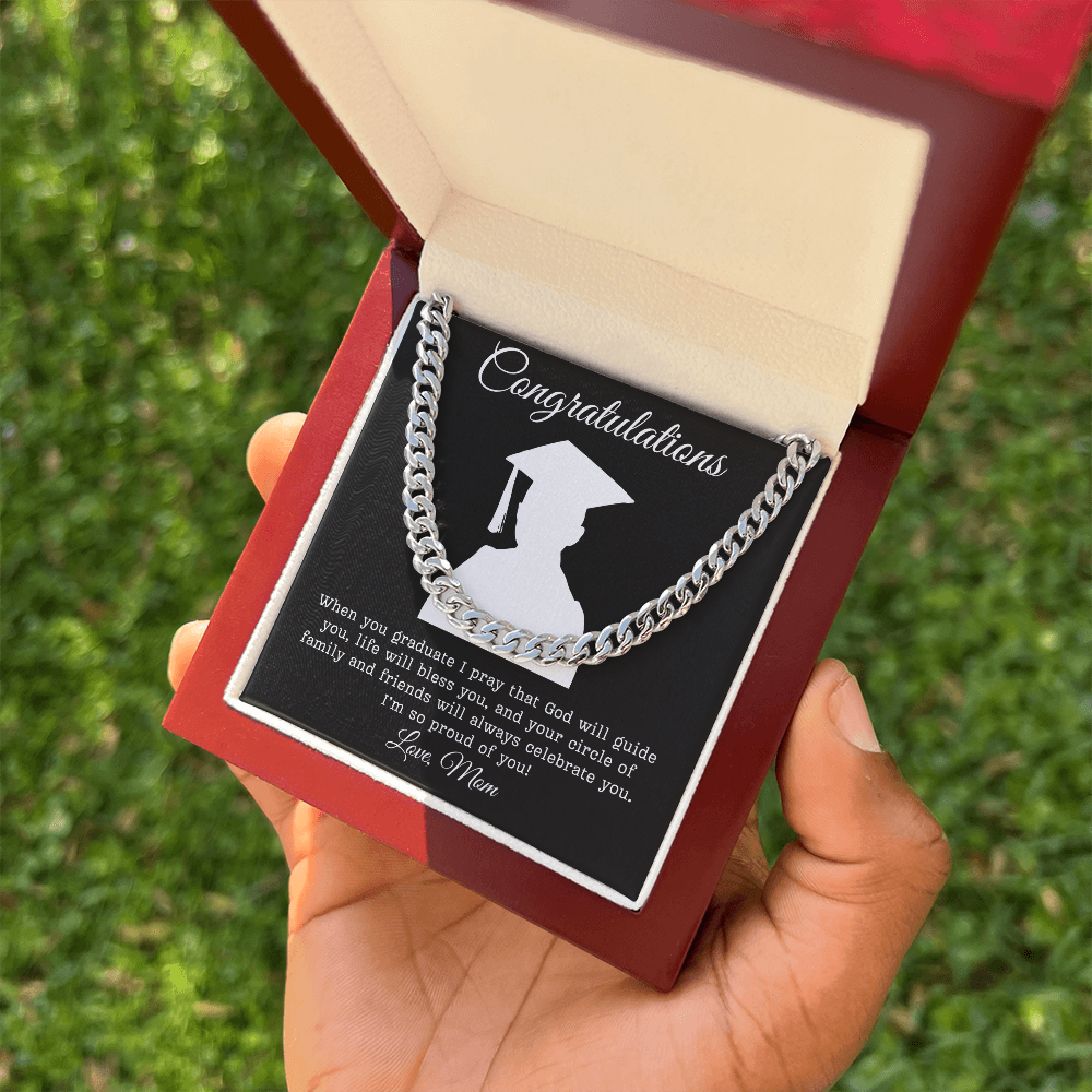 Congratulations (Son) Love Mom | Cuban Link Chain
