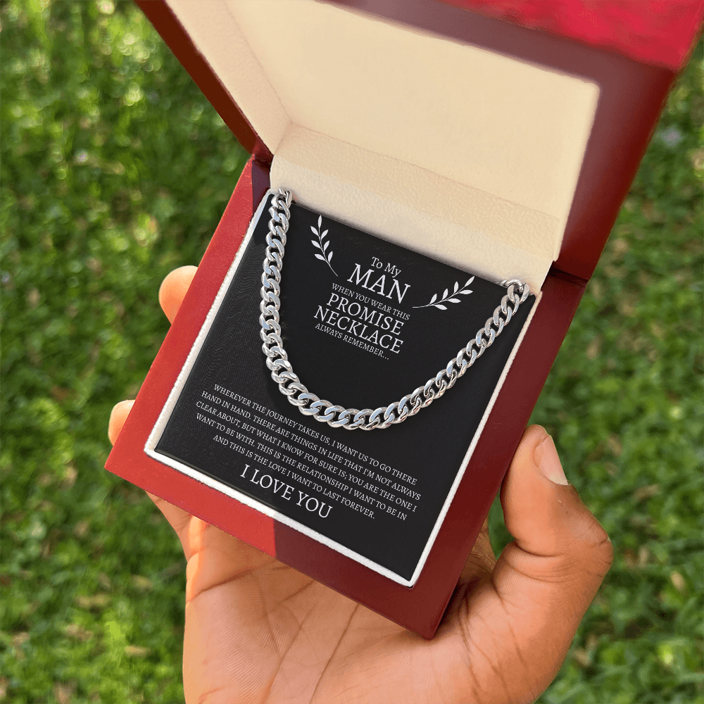 To My Man Promise Necklace | Cuban Link Chain