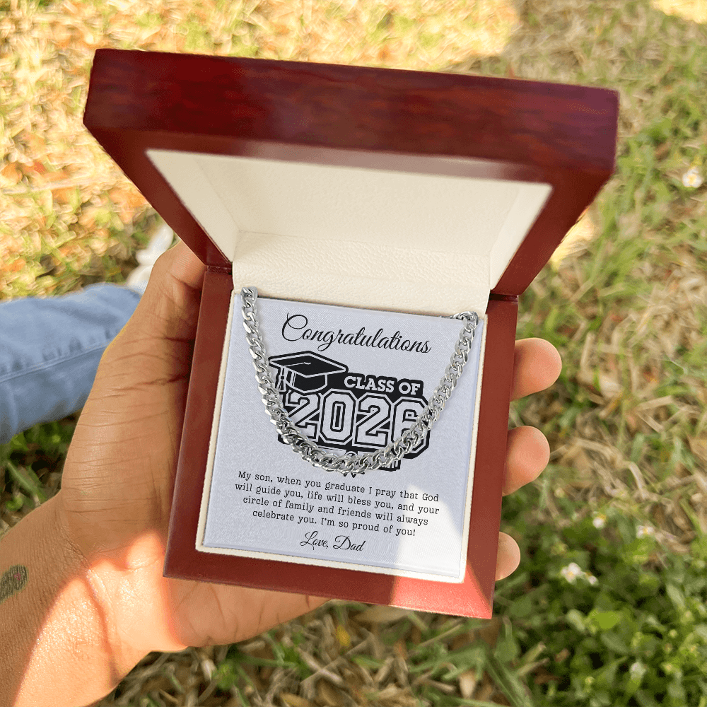 Son Class of 2026 Love Dad | Cuban Link Chain