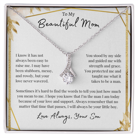 To Mom- Love Always, Your Son | Alluring Beauty Necklace